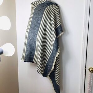 Striped Navy and Cream Lightweight Wrap Scarf